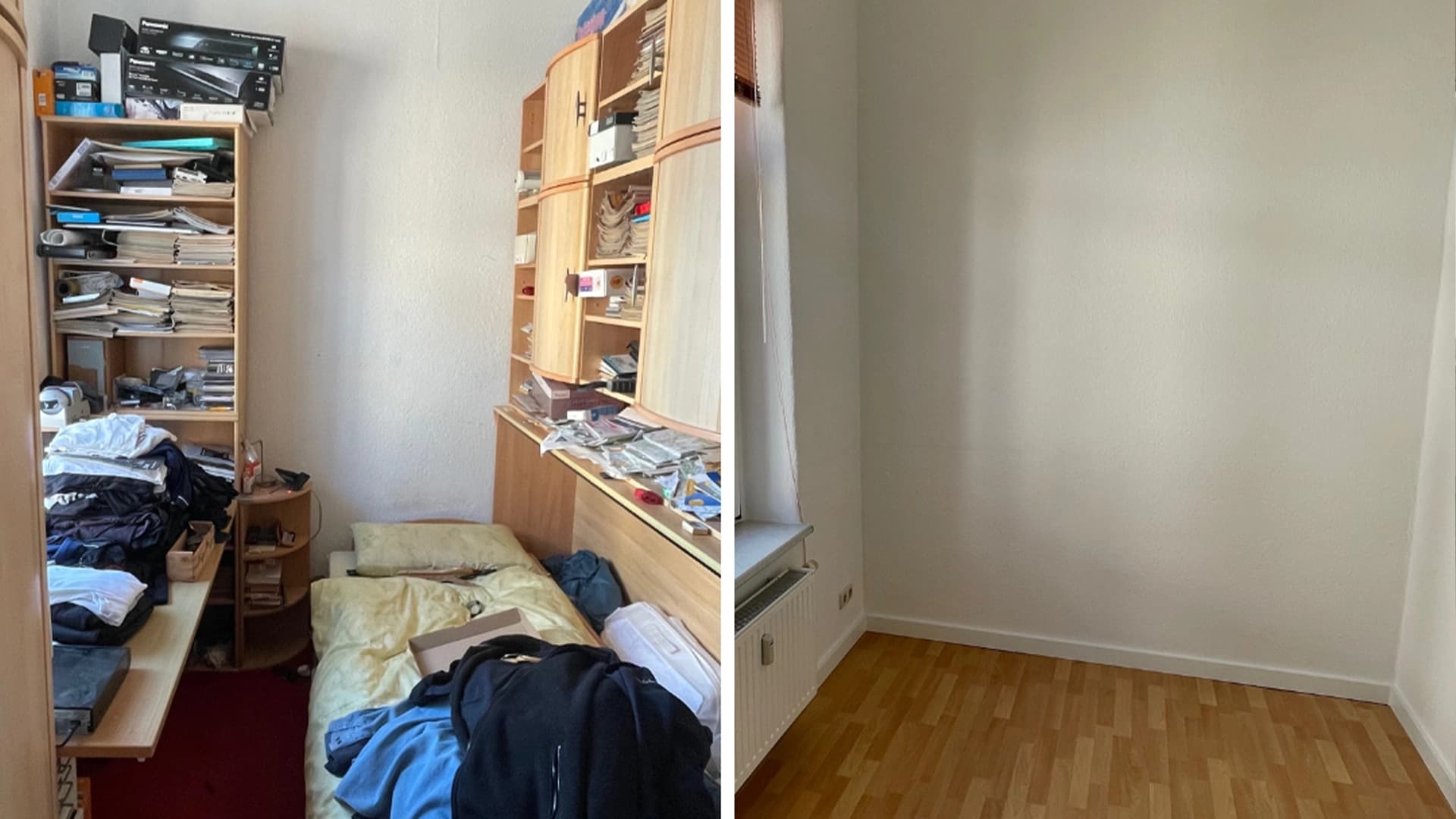 Vorher-Nachher einer Entrümpelung in Heidenau