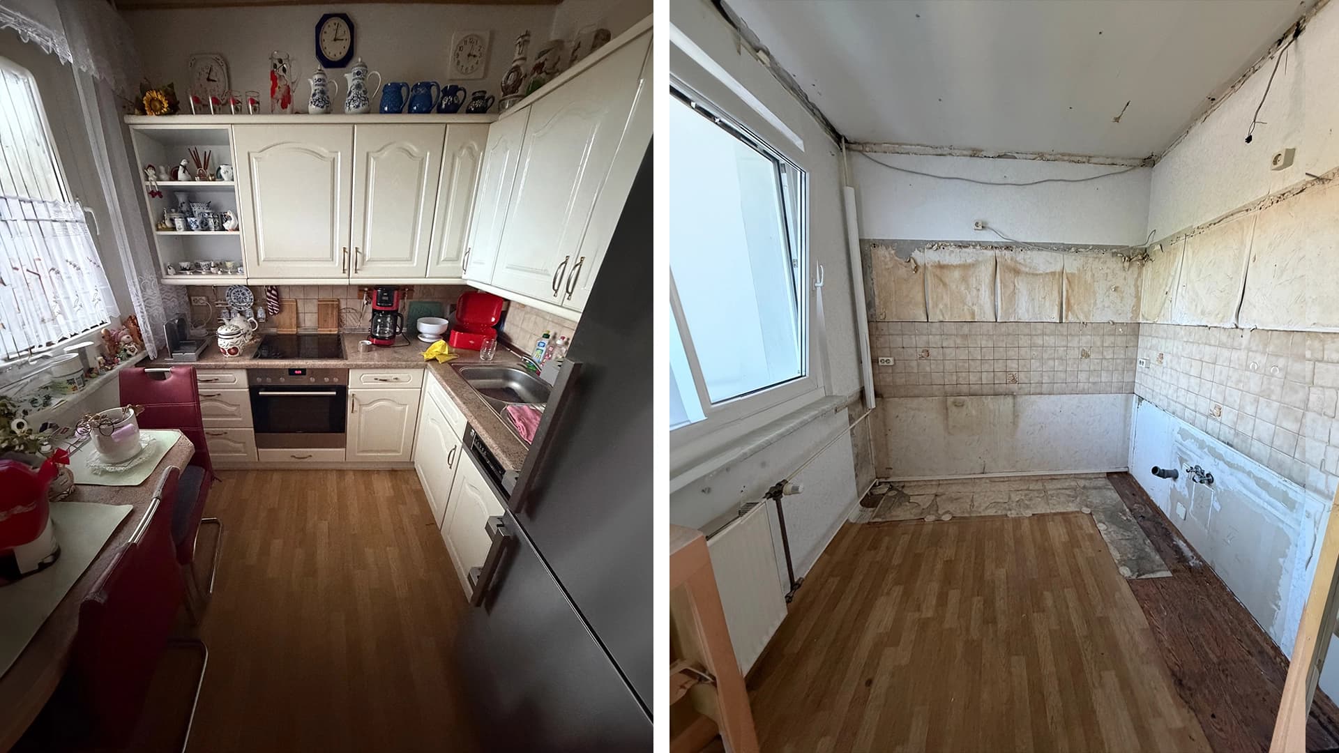 Vorher-Nachher einer Wohnungsauflösung in Prohlis, Dresden