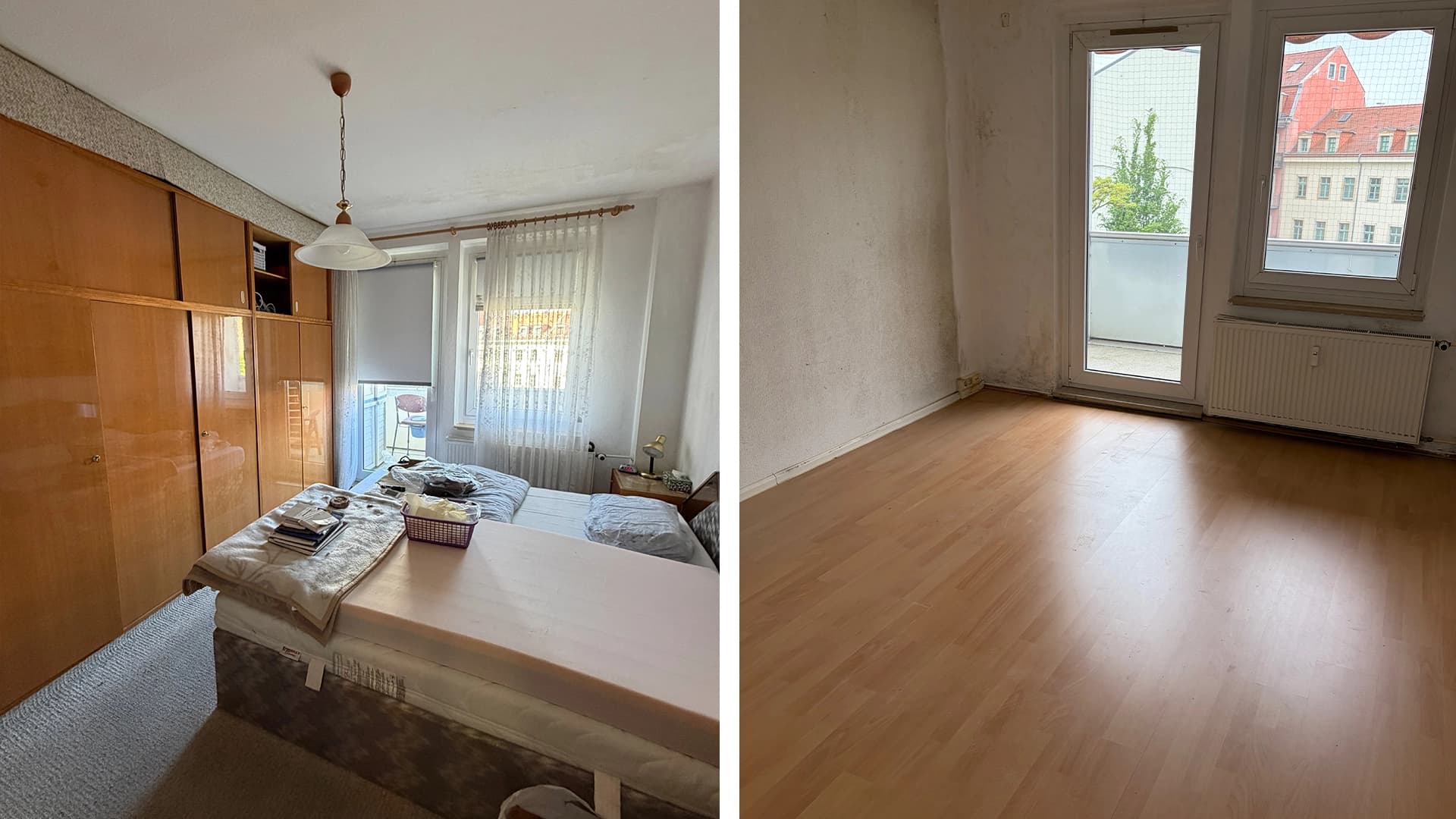Vorher-Nachher einer Entrümpelung in Niedersedlitz, Dresden