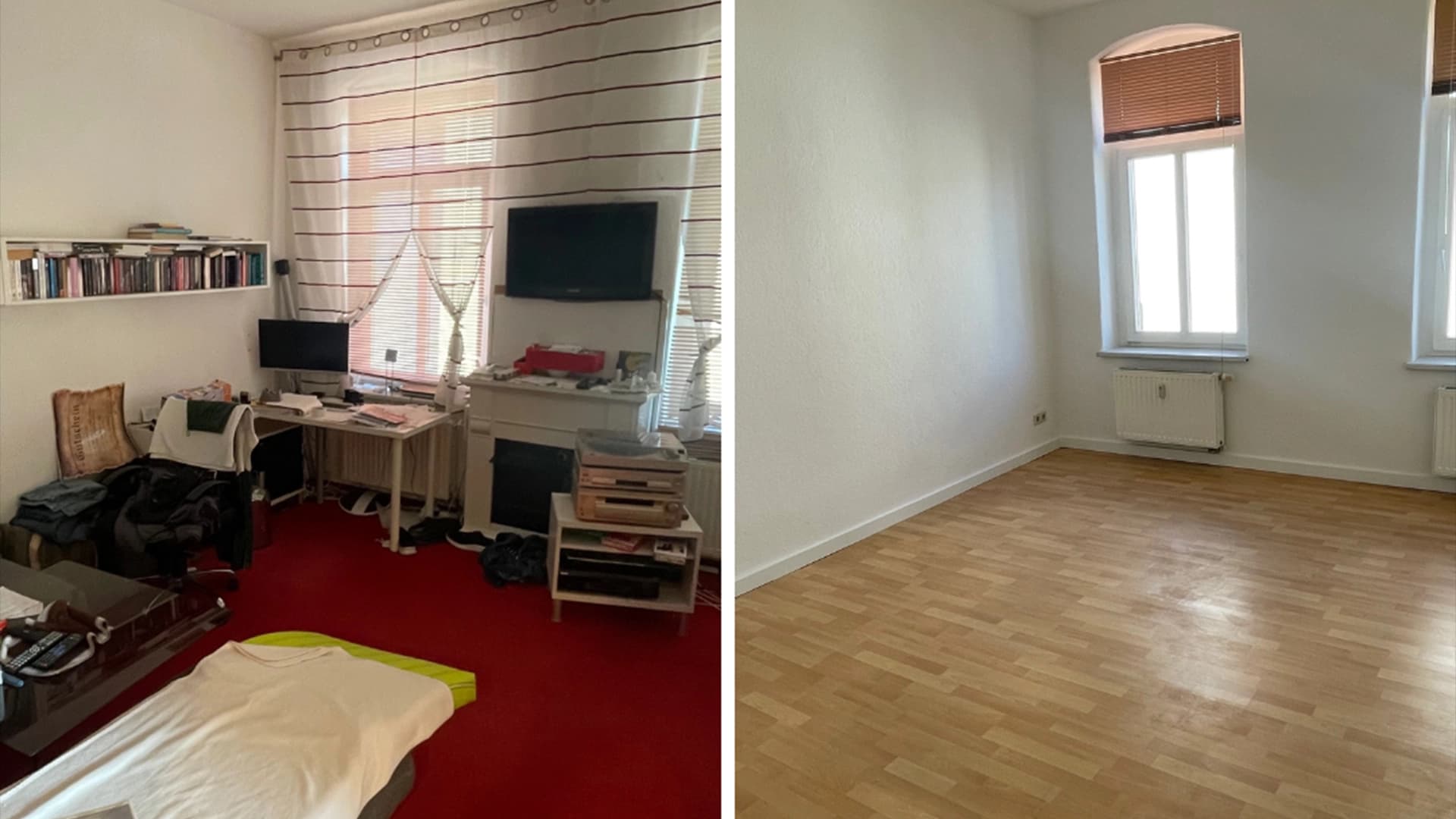 Vorher-Nachher einer Entrümpelung in Radebeul